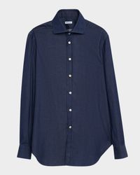Men's Denim Wash Classic-Fit Sport Shirt