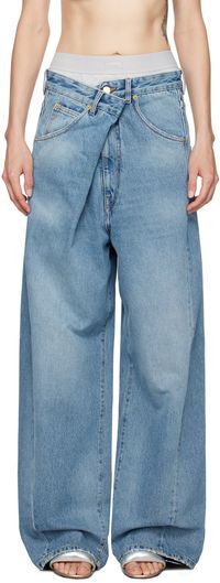 DARKPARK Blue Ines Fold Over Jeans