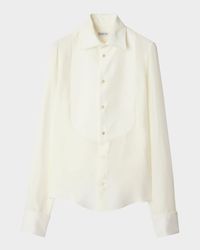 Bib Silk Button-Down Shirt