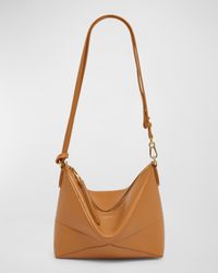 Puzzle Fold Leather Pouch Shoulder Bag