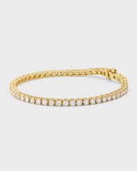 18K Yellow Gold Diamond Tennis Bracelet, 5.3tcw, 7"L