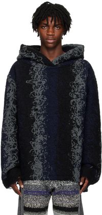 VITELLI Navy & Gray Striped Hoodie