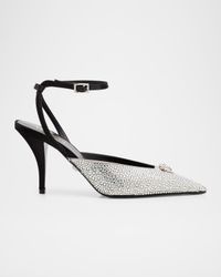 La Medusa Crystal Satin Slingback Pumps