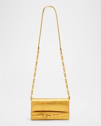 Anthem Belted Metallic Leather Crossbody Bag