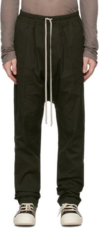Rick Owens Green Porterville Drawstring Long Trousers