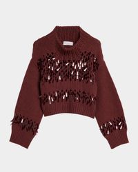 Oversized Cashmere Net Stitch Sweater