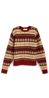 DUNST Unisex Fair Isle Sweater Red M