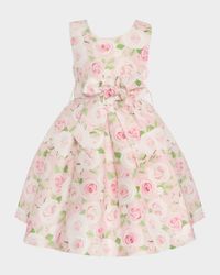 Girl's Sleeveless Belted Floral Dress, Size 3T-12