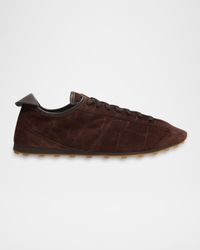 Men's Les Tennis Croc-Embossed Suede Sneakers