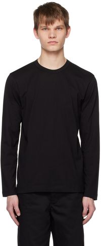 Comme des Garçons Shirt Black Crewneck Long Sleeve T-Shirt