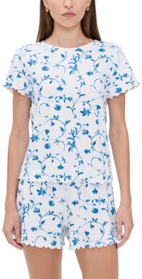 Hill House Home The Nina Short Pajama Set Blue Botanical XL