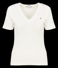 Tommy Hilfiger - Tee-shirt Col V en coton - Taille L - Blanc