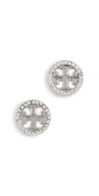 Tory Burch Icon Pavé Circle Stud Earrings Tory Silver/Crystal One Size