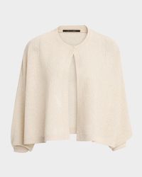 Cove Dolman-Sleeve Shimmer Mesh Sweater