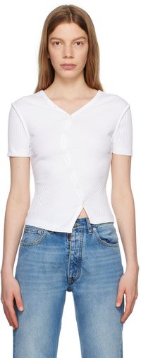 Helmut Lang White Twisted T-Shirt