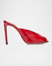 Brigitte 100mm Patent Leather Mule Pumps