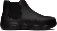 Moschino Black Gummy Ankle Boots