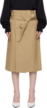 VETEMENTS Jupe midi déconstruite beige