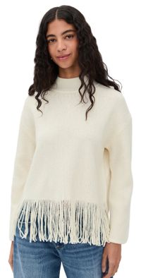 RAILS Lise Sweater Ivory Fringe M