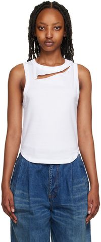 UNDERCOVER White Cutout Tank Top