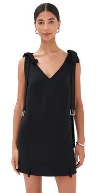 Monse Shoulder Tie Mini Dress Black 4