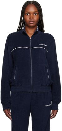 Sporty & Rich Navy New Serif Sweater