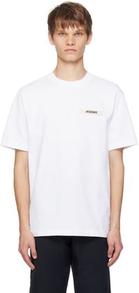 JACQUEMUS T-shirt blanc à écusson en gros-grain - Les classiques