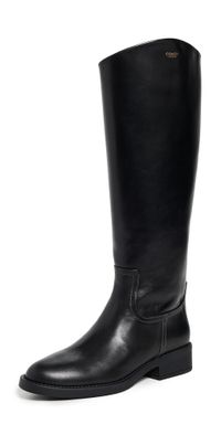 Coach Park Tall Leather Boots Black 9