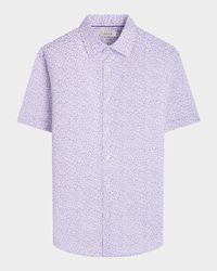 Men's Miles OoohCotton Micro-Geometric Short-Sleeve Shirt