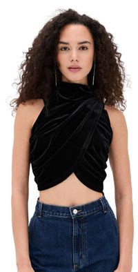 LE BOP Mel Velvet Top Black L