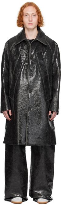 EGONlab Manteau noir à enduit
