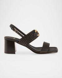 Lou Gancini Bit Raffia Leather Sandals