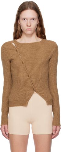JACQUEMUS Cardigan Pau brun en tricot - Le chouchou