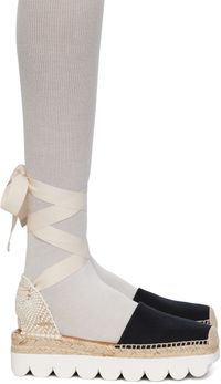 Marni Black & Off-White Slingback Espadrilles