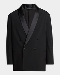 Men's Oversized Double-Breasted Wool Tuxedo Set