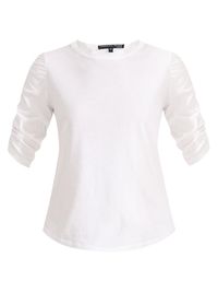 Women's Waldorf Ruched-Sleeve T-Shirt - White - Size XS