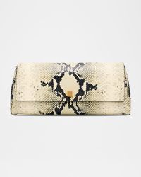 Audrey Python-Embossed Leather Clutch Bag