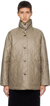 GANNI Taupe Shiny Jacket