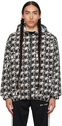 Palm Angels Black & White Dripping Palm Jacket