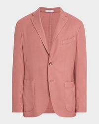 Men's Wool Hopsack Jersey Single-Breasted Sport Coat