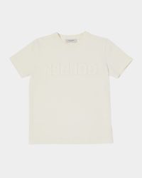 Kid's Golden Distressed Cotton Logo T-Shirt, Size 4-12