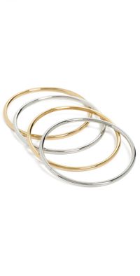 SHASHI Bangle Two Toned Bracelet Set Gold/Silver One Size