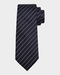 Men's Satin Diagonal Stripe Silk Tie