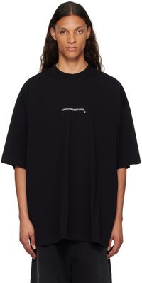 VETEMENTS T-shirt noir à logo de style site Web