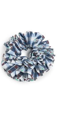 Damson Madder Garter Scrunchie Navy Margot Gingham One Size