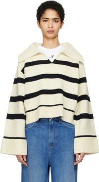Axel Arigato Off-White & Black Clio Cropped Sweater