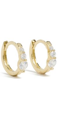SHASHI Emerald Cut Sone Huggies Gold One Size