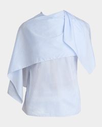 Striped Poplin Handkerchief Blouse