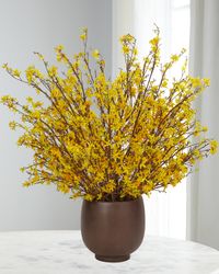 Forsythia 53" Faux Shrubbery in Concrete Pot