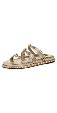 FARM Rio Gold Knot Slide Sandals Gold 9